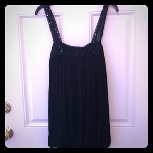 Black tank top with sequins